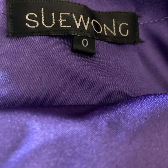 Sue Wong Purple Embroidered Sheath Dress-0 - Picture 8 of 12
